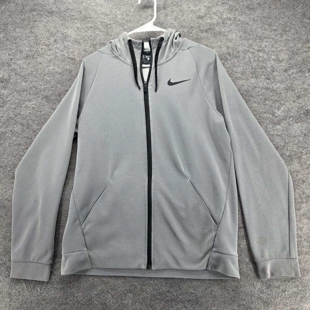 Nike Hoodie Mens S Gray Full Zip Hooded Pockets Athletic Fleece BV2705-097